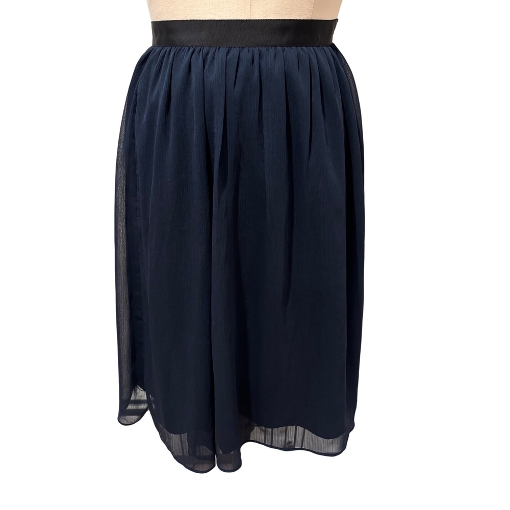 Chelsea28 Chiffon Skirt Pleated A-Line Midi Blue women's XS